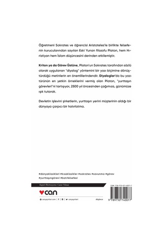 Kriton Ya Da Görev Üstüne -  Can Yayınları
