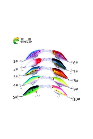10pc Hengjıa 8g Minnow Crankbaits 3d Gözler Plastik Wobbler Olta Takımı Ekipmanları