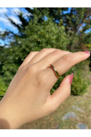Sarmal Gold Kadın Zarif Yüzük Sevgiliye Hediye