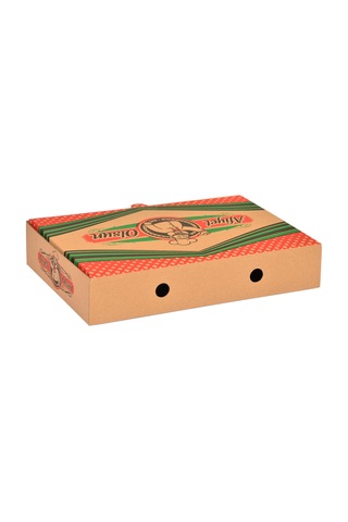Miyo Ambalaj Oluklu Pide Kutusu Krome Karton Baskı 100'lü 17 x 25.5 x 5 CM