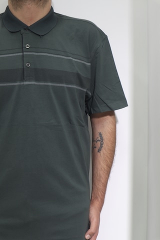 Santa Dmctekstil Erkek Desenli Spor Kesim Rahat Kalıp Polo Yaka Battal T-shirt Haki