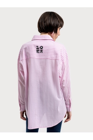 Lf2035127 Kadın Uzun Kol Gömlek Lıght Pınk Pembe