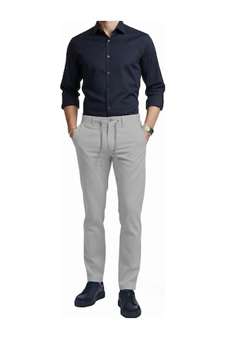 Deepsea Erkek Gri Esnek Kumaş Slim Fit Beli Lastikli Günlük Spor Pantolon 2601070 Gri