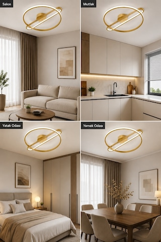 AvizeGO Alora Led Plafonyer Avize Beyaz Işık Eskitme