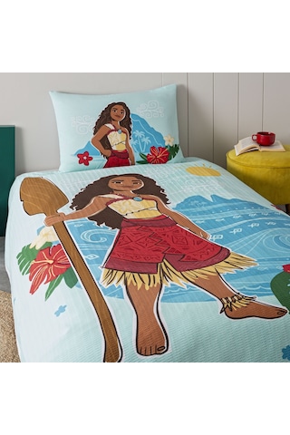 Taç Lisanslı Disney Moana Island Tek Kişilik Pamuk Pike Takımı 000000001000050223 Çok Renkli