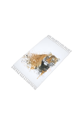 Zethome Tiger Banyo Paspas Ve Tek Kanat Duş Perdesi 1x180x200 Set Çok Renkli