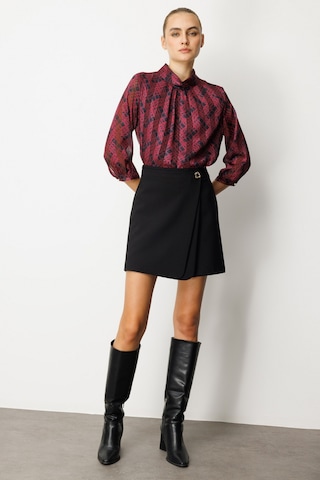 Ekol Kadın Beli Broşlu Şort Etek 2017 Siyah Siyah