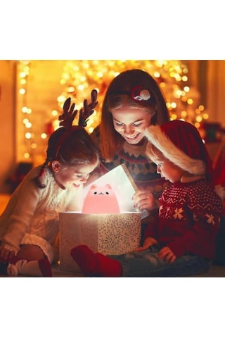 Gece Lambası, Çocuklar İçin Şarj Edilebilir Silikon Sevimli Çok Renkli