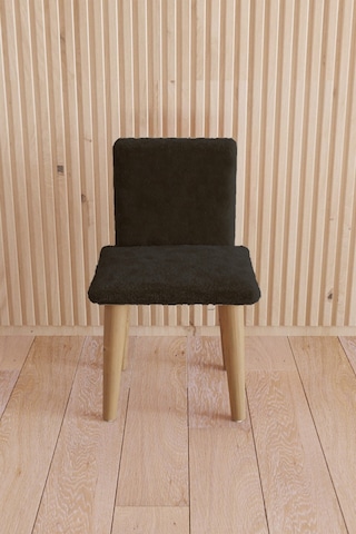 Fahrettin Küçük Çocuk Sandalyesi Çocuk Oturağı Ahşap Sandalye Montessori Sandalye Puflu Siyah Yumuşak Sandalye Siyah