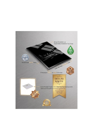 4mm Tamperli Uv Baskı Kırılımaz Cam Tablo Ev Ofis Duvar Dekor Hediyelik Tablo Mermer Kaplan Pembe Premium Marka Beyaz Deluxe Luxury Uhd Baskı Sağlam Canlı