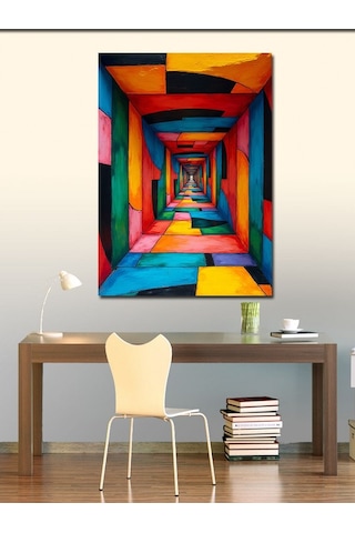 Kanvas Tablo Optik Geometrik Koridor 100cmx140cm