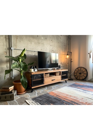 Raweyn Style Doğal Ahşap Tv Ünitesi - 140cm Açık Ceviz