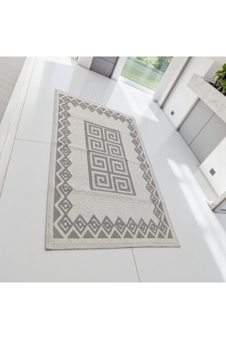 Kaymaz Taban Dikdörtgen Banyo Paspası Yüksek Emici Pamuk Dokuma Banyo Halısı Kilim Bej