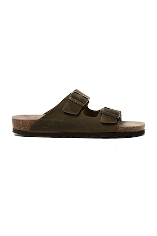 Terlik Erkek Hawaıı G105996 Genuins Oiled Leather Kaki Oiled Leather Kaki