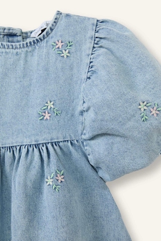 Defacto Pamuklu Denim Elbise Kız Bebek H4072a526smnm39 Mavi-nm39