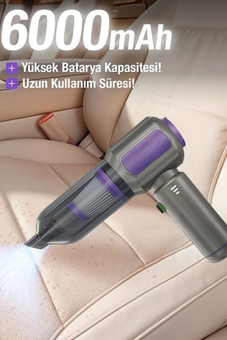 Exenar - Yeşil - Şarjrlı Araç Süpürgesi Kablosuz Araç İçi Süpürge 17000pa Vakumlu Şarjlı 6000mah 100w Fırçasız Motor 17000 Pa 100w