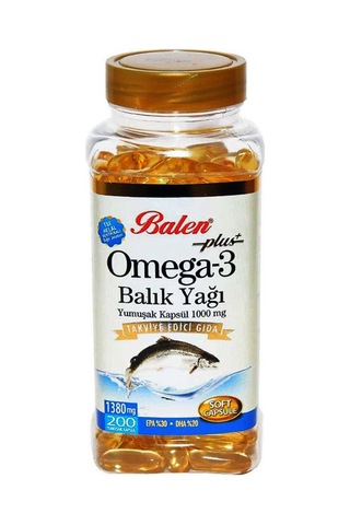 Balen Plus+ Omega-3 Balık Yağı Yumuşak Kapsül 200 Kapsül X 1380mg X 5 Kutu
