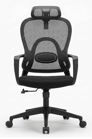 Çizgi Ergonomik Başlıklı Fileli Yönetici Ve Çalışma Koltuğu Siyah