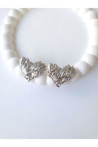 Çelik Silver Fashion Kalp Kadın Küpe Sevgililer Günü Hediyesi