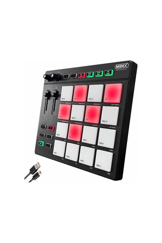 Ayrex Pad Controller-16 Stüdyo Midi Pad Controller 48 Adet Pad Bankası
