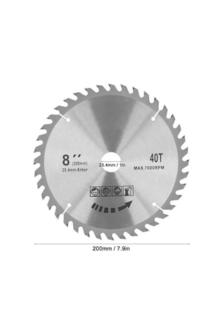 Besthome1 40 Dişli 200mm Paslanmaz Çelik Dairesel Testere Bıçağı - Hızlı Kesim İçin Mükemmel