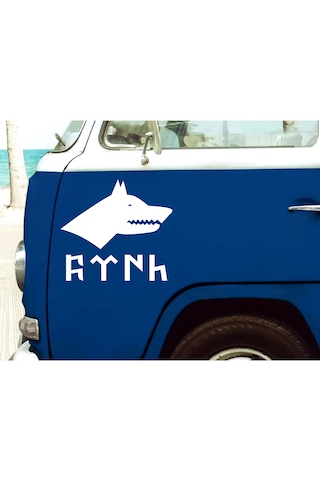 Kurt Ve Göktürkçe Türk Sticker - Araba Oto Motosiklet Karavan Cam Sticker - 00261 15x14 Cm