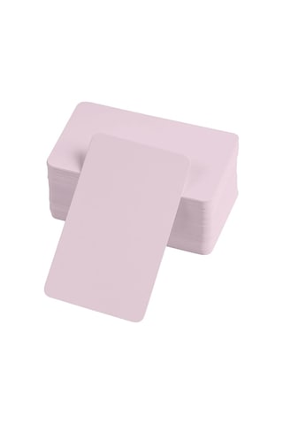 Boş Kelime Kartları 5x8 Cm - 50 Adet Oval Kenarlı / Tabu & Not Kartları - Pembe Diğer