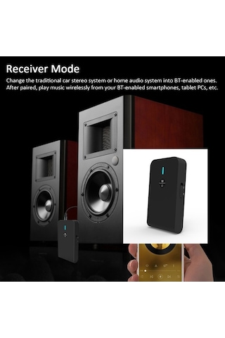 Pazly Bt-6 2'li 1 Arada Bluetooth 5.0 Verici-alıcı - Kablosuz Ses Adaptörü Tv, Araç, Kulaklık İçin