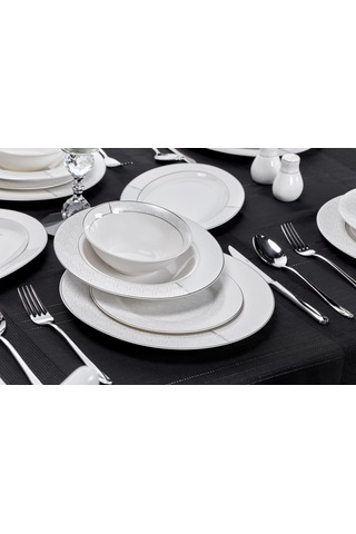 Taç Eliza Noya 53 Parça 12 Kişilik Yemek Takımı Platin