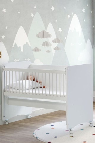 Bw1060 - Pratik Tekerlekli Anne Yanı Beşik Beyaz 60 X 120 Beyaz
