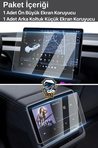 Tesla Model Y Juniper Parmak İzi Önleyici Nano Ekran Koruyucu Ön Ve Yolcu Ekranı İçin 2in1 Ön 15,4"/