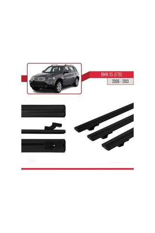 Bmw X5 E70 2006-2013 Arası İle Uyumlu Basic Model Ara Atkı Tavan Barı Siyah 3 Adet