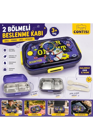 Muzeko Mor 885 Okul Beslenme Kabı Paslanmaz Çelik Sızdırmaz Kaşıklı Yemek Kabı Taşınabilir Diyet Beslenme Kabı Mor 885 1000ml Açık Mor