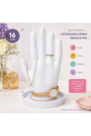 El Şeklinde Takı Standı 16 Cm Yüzük, Bileklik, Kolye Ve Saat Organizeri Takı Sergileme Standı .