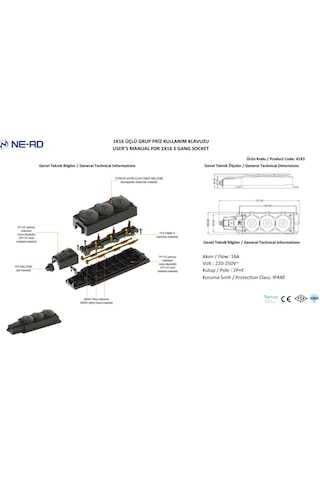 Nead 1x16 A Üçlü Grup Priz 4103