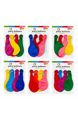 40 Paket - 4pcs Küçük Boy Renkli 20cm Party Balon - Toplamda 160 Adet Balon Aklby-bsva58 Çok Renkli