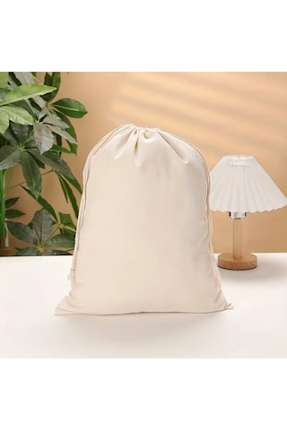 Pamuklu Organik Gıda Saklama Kesesi 10 Adet Ham Bez Bej