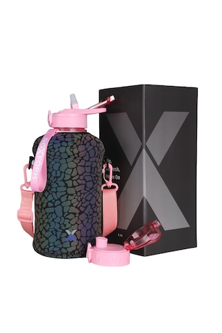 Roxform Suluk Matara 2200 Ml, Premium Pp Malzeme, Sağlıklı Bpa & Bps İçermez, Kılıflı, Çift Kapaklı, Koku Yapmaz, Sızdırmaz Ve Dayanıklı, Leopar Kılıf, Pembe Pembe, Leopar Kılıf