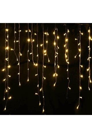 Coverzone 4 Metre Saçaklı Sarkıt Perde Led Işık - 120 Ledli Eklenebilir Tasarım - Fişli Yılbaşı Ve Noel Süsle