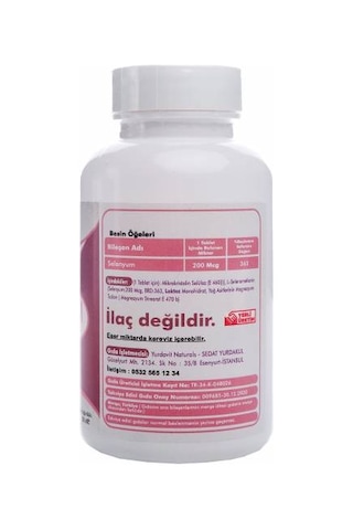 Yurdavit Selenium 200 Mcg Selenyum 120 Tablet