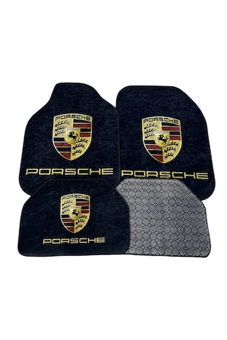 Oto Halı Paspas Porsche Uyumlu Kadife Yüzey Baskılı Oto Paspas