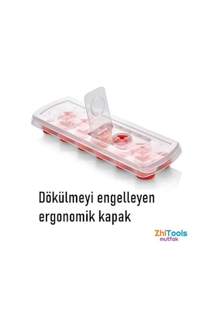Zhltools Buz Kalıbı - Bas-bırak Kapaklı Silikon Buz Kalıbı 4 Lü Set Siyah