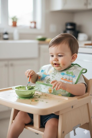 İplay Bebek Mama Önlüğü, 6-18 Ay, 2'li Set, Su Geçirmez Eva Kumaş, Cepli Ve Cırtlı, Mavi ve Yeşil Genel