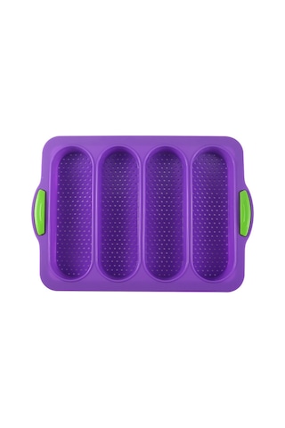 Wezone Yemek Dereceli Silikon 4 Dilimli Fırın Kalıbı - Teflon Olmayan, Eşit Isı Dağıtımı, Kolay Temizlik, Fantezi Ve Ekmek Pişirme Aracı Mor Diğer