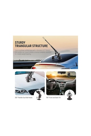 Neewer Ca065 Triple Suction Cup Car Mount