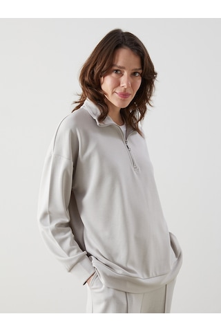 Lcw Comfort Gri Dik Yaka Kadın Sweatshirt