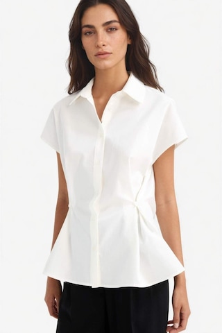 Defacto Fitted Poplin Kısa Kollu Gömlek F7313ax25auer85 Ekru