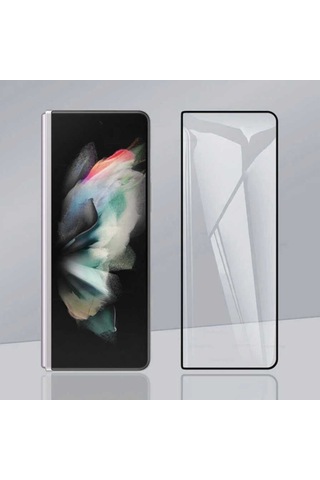 Samsung Uyumlu Galaxy Z Fold 3 2.5D Glass Ekran Koruyucu Siyah