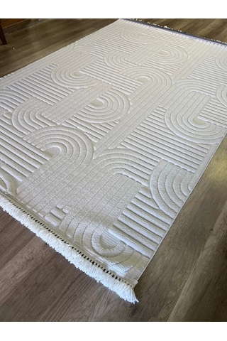 Hoom Rugs Design 1090 Krem Yumuşak Dokulu İskandinav Halı Krem