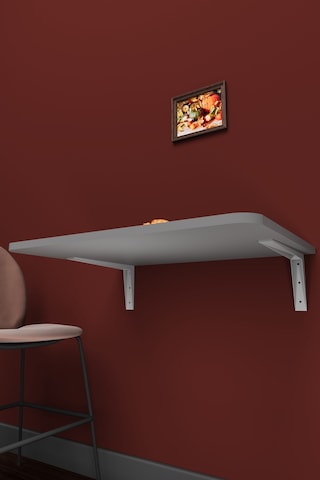 Lüks Duvara Monte Katlanabilir Çalışma Yemek Masası %100 Mdf Balkon Bahçe Masası Dmm68 Kül Gri